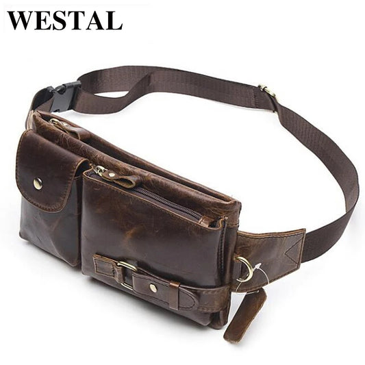 WESTAL Unisex Leather Waist Pack: Style & Convenience in One!